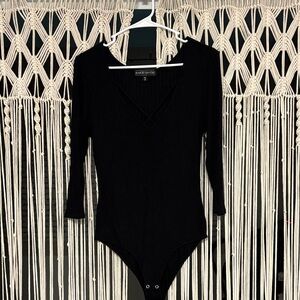 Almost Famous Black Ribbed Bodysuit